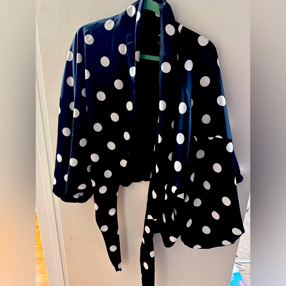 Eloquii Black crop blazer with with dots